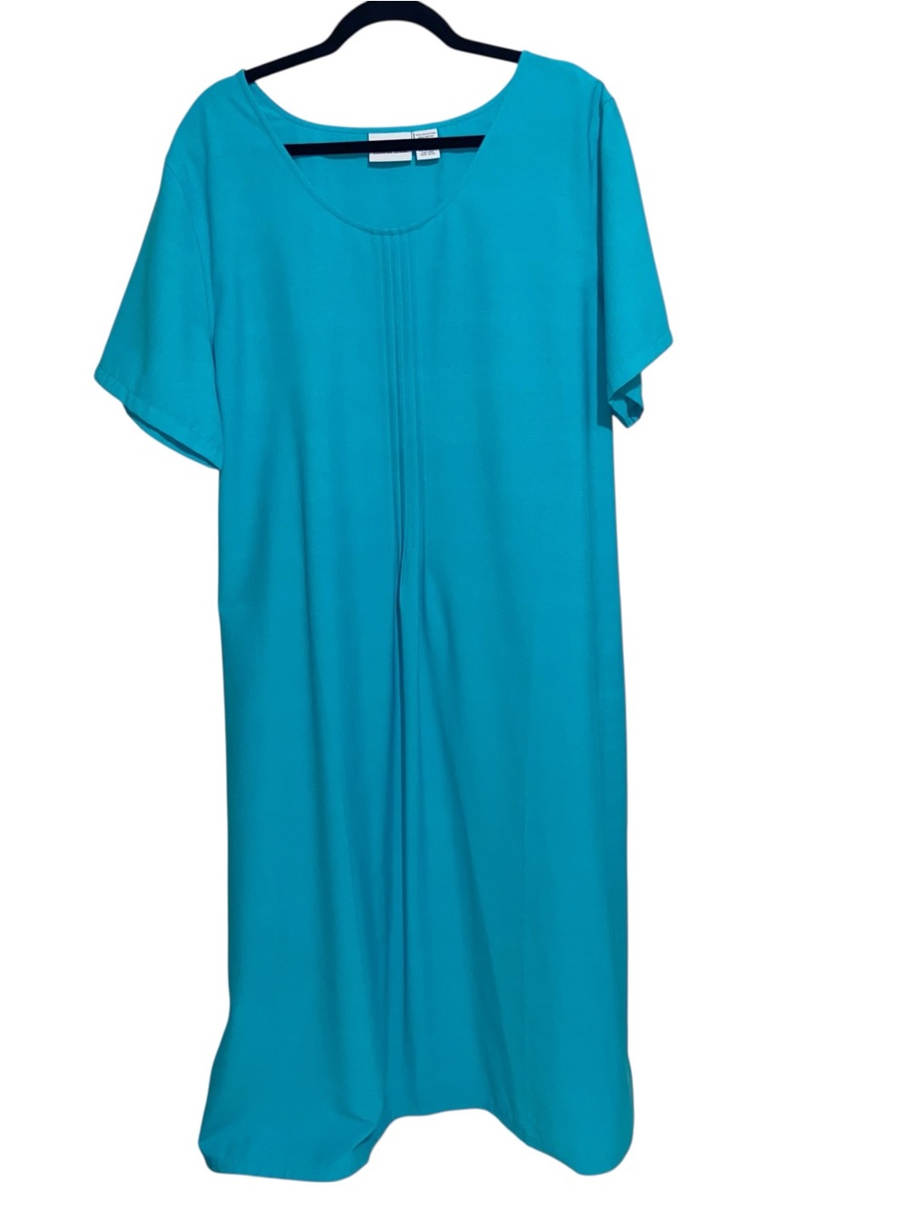 Vermont Country Store Dress Womens 2X Short Sleeve Pintuck Mature Modest Coastal